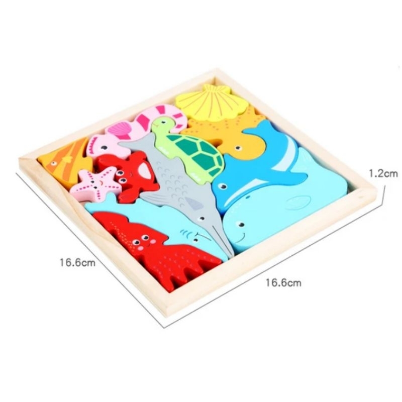 3D Zigsaw Puzzle Wooden Toys / Mainan Kayu Edukasi