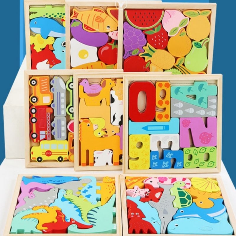 3D Zigsaw Puzzle Wooden Toys / Mainan Kayu Edukasi
