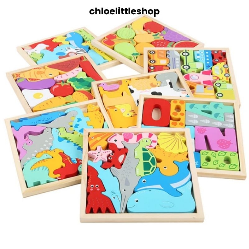 3D Zigsaw Puzzle Wooden Toys / Mainan Kayu Edukasi