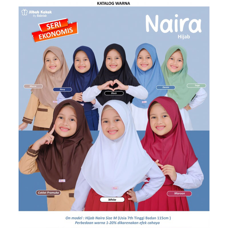 Naira Bergo by Jilbab kakak Bergo Adem bahan jersey premium cocok utk sekolah maupun Daily