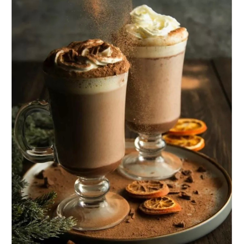 gelas kaca bening polos gagang / gelas kopi / gelas cafe / cangkir kopi susu