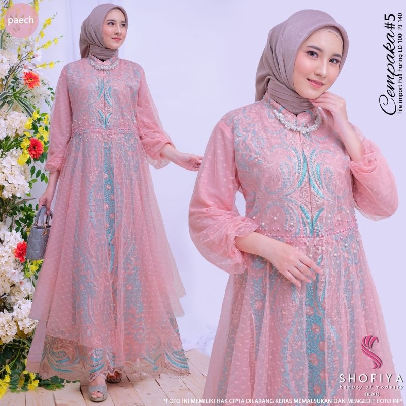 [READY] CEMPAKA • GHENDIS BY SHOFIYA GAMIS DRESS PESTA BROKLAT WANITA MUSLIM