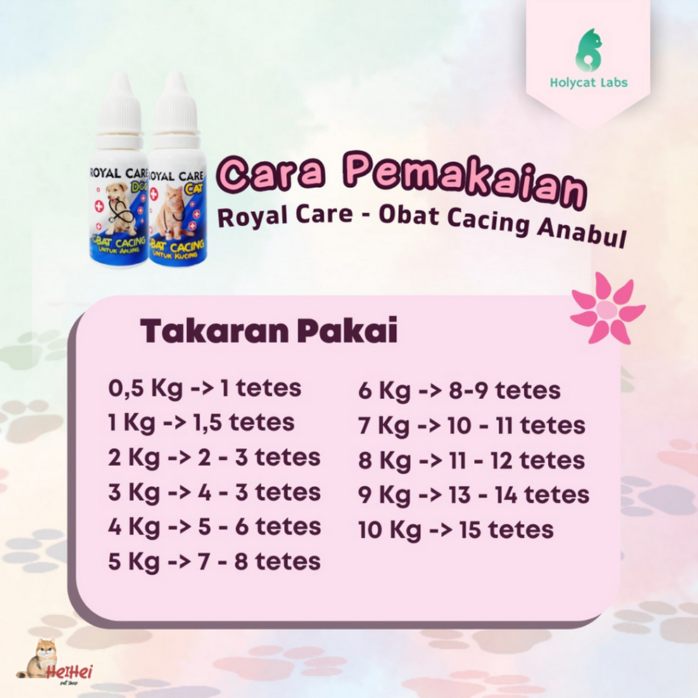 Royal Care Obat Cacing Kucing 10 ML - Obat Tetes Kucing Kitten Cacingan