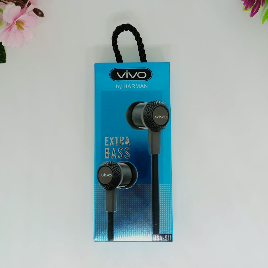 Handsfree vivo usa911 Earphone  NOISE ISOLATING HIGH QULITY SOUND EXTRA BASS FULL MUSIC AUDIO PREMIUM PROMO SEN