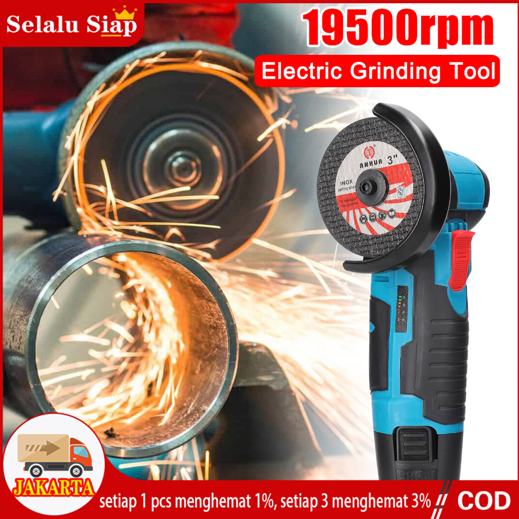 16.8V Mesin Gerinda Angle Grinder Mesin Gerinda Tangan Listrik Angle Grinder Penggiling Sudut Portable Multifungsi Untuk Potong / Poles Ubin Keramik / Kayu DIY