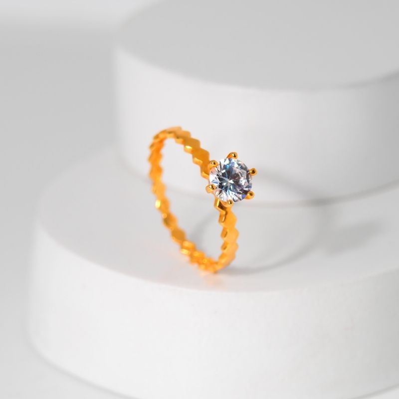 Cincin Emas Solitaire Ring Wajik - Toko Emas Gadjah