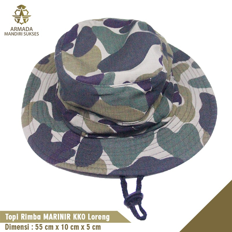 Topi Rimba Loreng KKO Marinir - Topi Bucket Hat Marinir