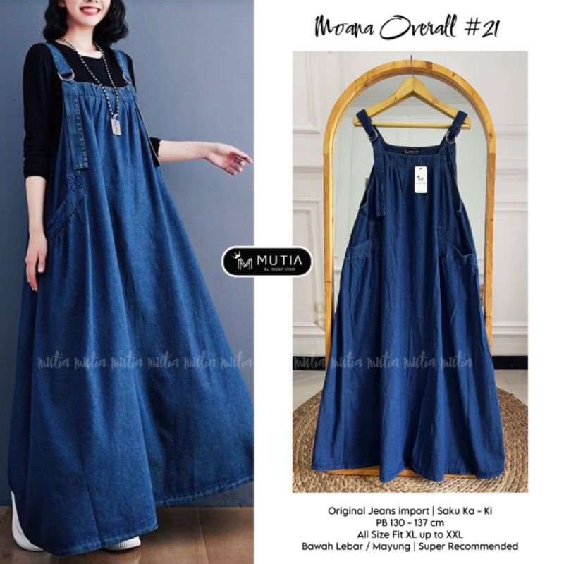 MOANA OVERALL #21 BY MUTIA / OVERALL JEANS WANITA MUSLIMAH