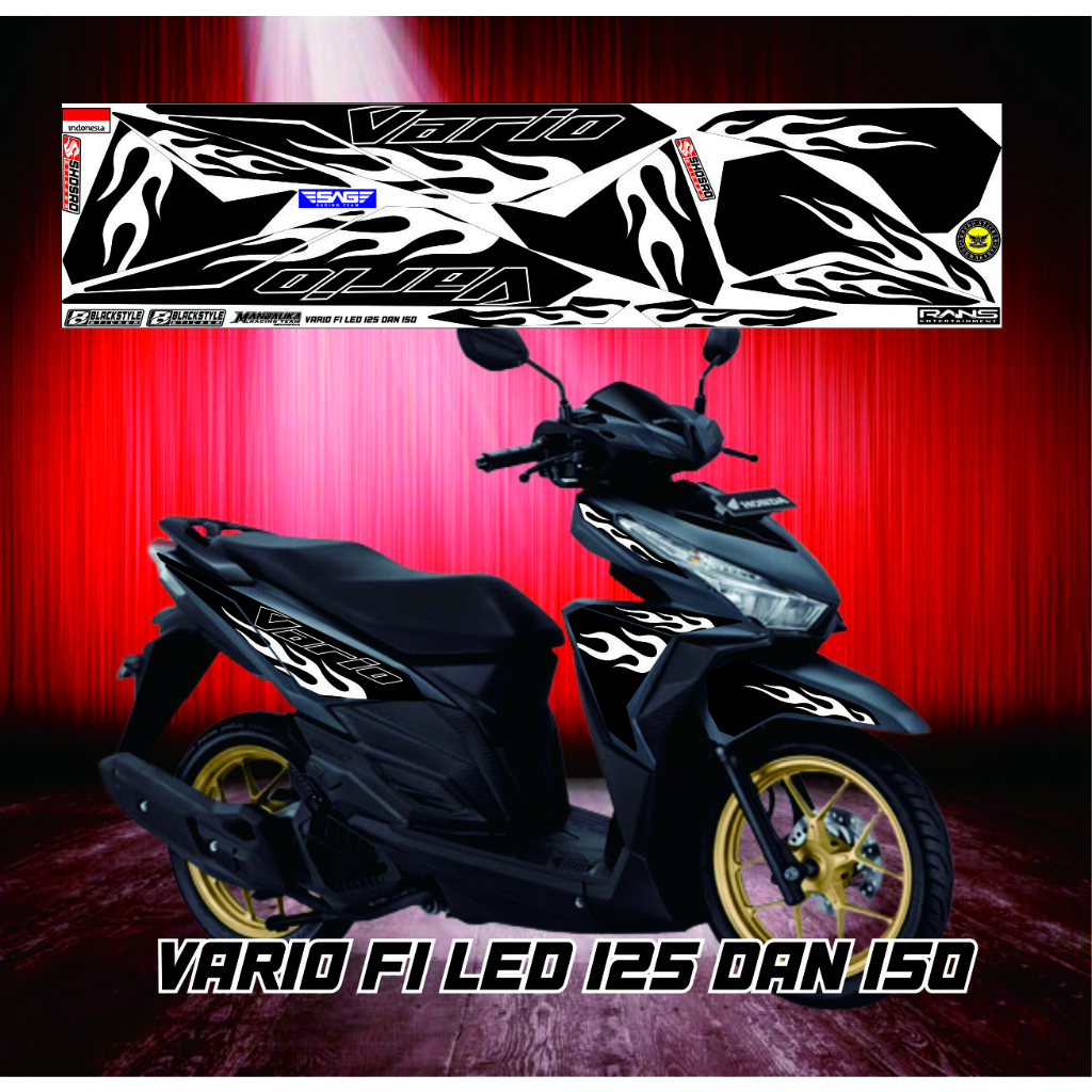 STIKER LIS POLET BODY MOTOR VARIO  FI ESP CBS 150   VARIASI SIMPLE STIKER MOTOR VARIO LED 2016 - 201