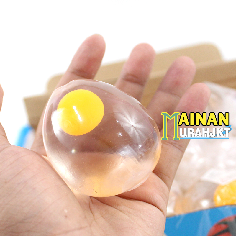 MAINAN ANAK SQUISHY GENGGAM TELUR STRESS BALL TELUR BANTING SMASH WATER BALL TELUR BENING