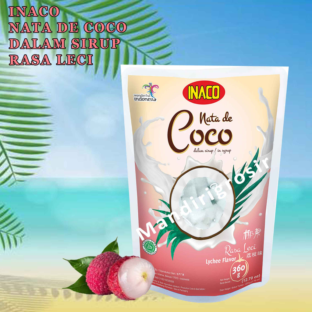 Minuman Coconut Gel * Inaco Nata De Coco * Minuman Rasa Leci Flavor * 360gr