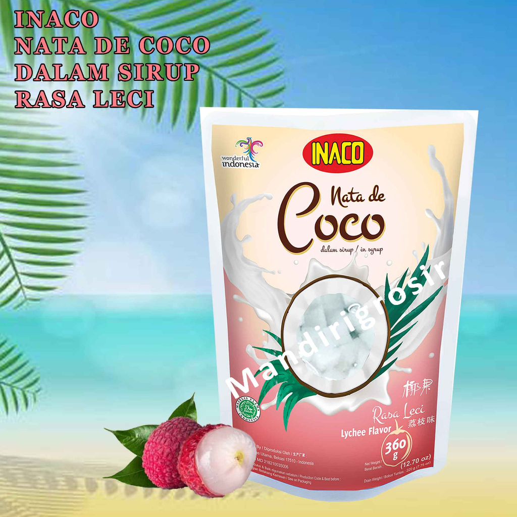 

Minuman Coconut Gel * Inaco Nata De Coco * Minuman Rasa Leci Flavor * 360gr