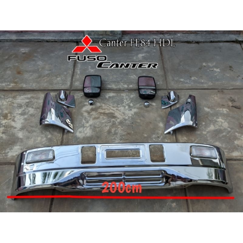 aksesoris bagian depan set bemper truk krom 200cm 31cm mitsubishi canter HDL