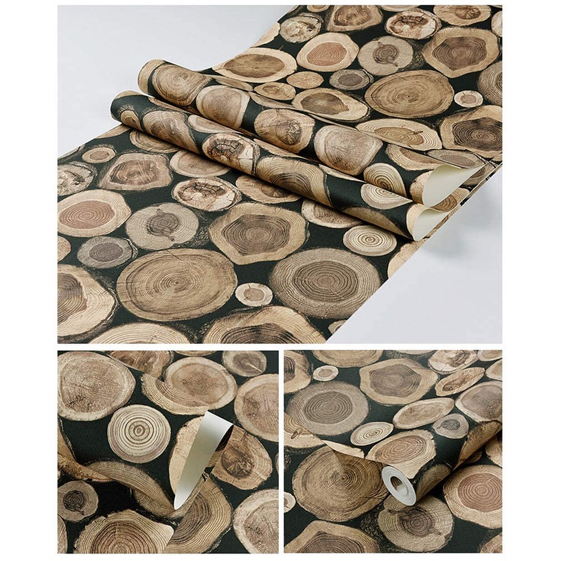 (PROMO) Gudang Wallpaper Stiker Dinding Kamar Tidur Motif Kayu Pohon Vintage Aesthetic Bahan PVC Premium Anti Air dan Anti Noda Berkualitas Terbaik Grade A+ Sudah Ada Lem
