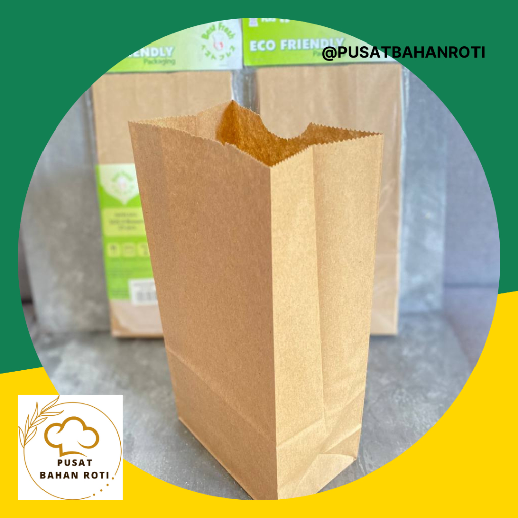 

PAPER BAG SOS 4 FOOD GRADE / KERTAS MAKAN / TEMPAT MAKAN / KERTAS FRIED CHICKEN / KERTAS CREPS 12.5x8x24 50 gsm polos coklat