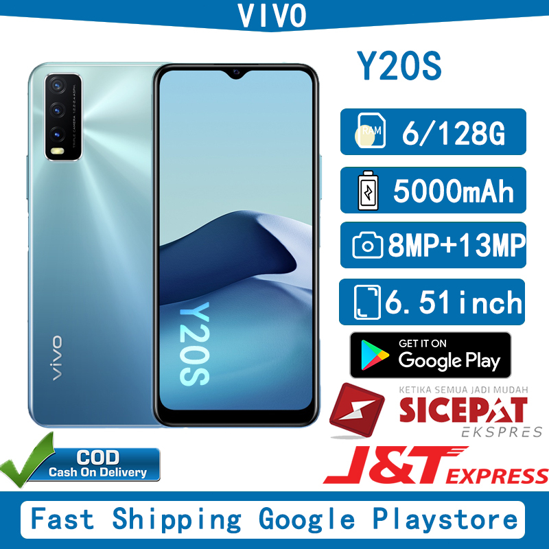 HP VIVO Y20S Ram6/128GB 4G LTE Baterai 5000mAh Layar 6.5- inch smart phone Garansi 1 tahun COD