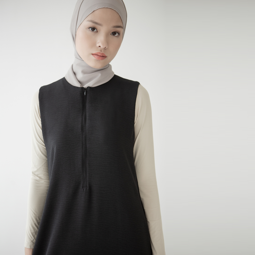 Ameera by Aska Label - Innerdress wanita dress sleeveless tanpa lengan, bahan crinkle anti kusut busui friendly