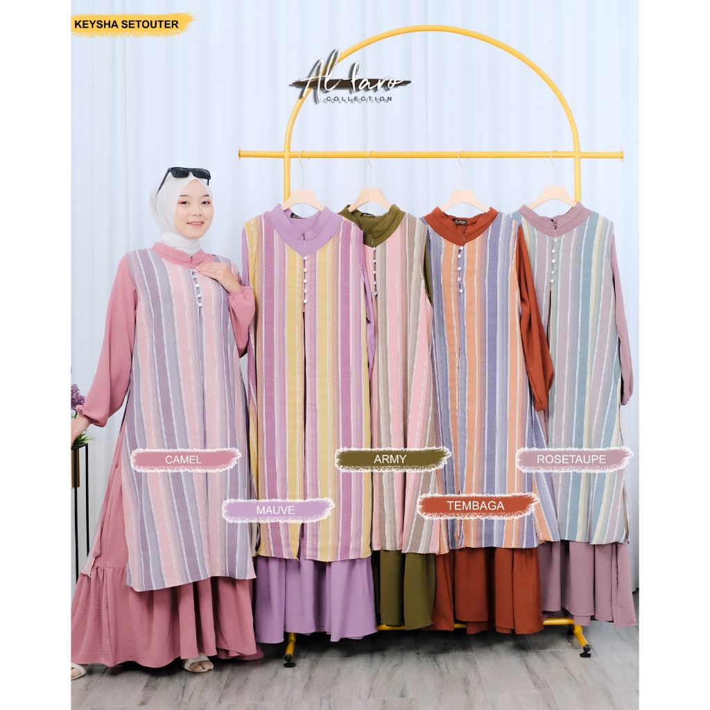 GAMIS SET OUTER DIANDRA KEYSHA BY ALFARO model terbaru kekinian etnik batik ootd ramadhan lebaran hajatan casual formal