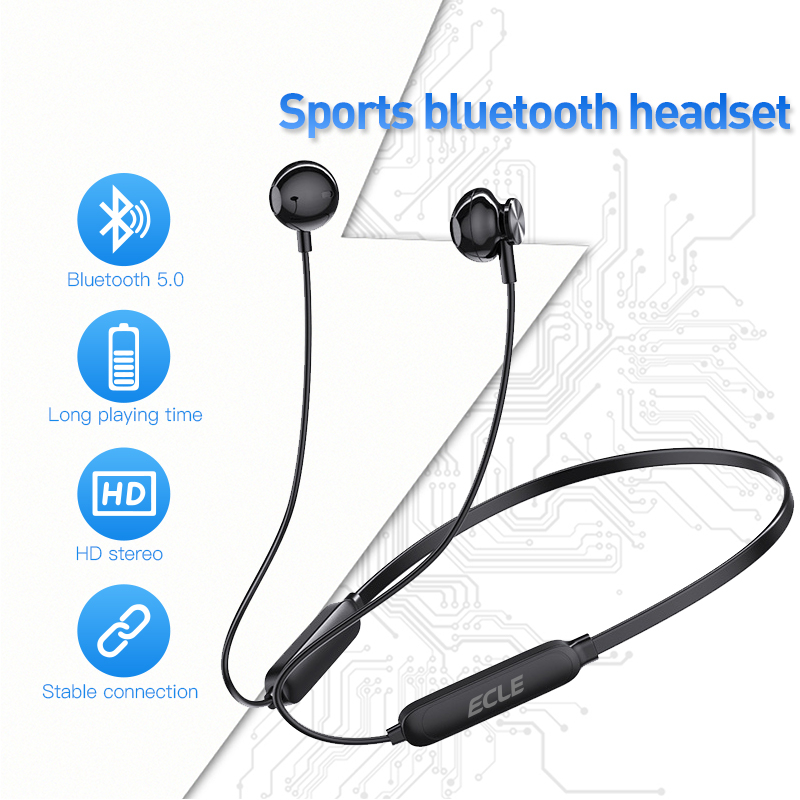 Sport Neck Band Bluetooth Headset Neck Sport Earphone Deep Bass Stereo Sound with Microphone Headpho