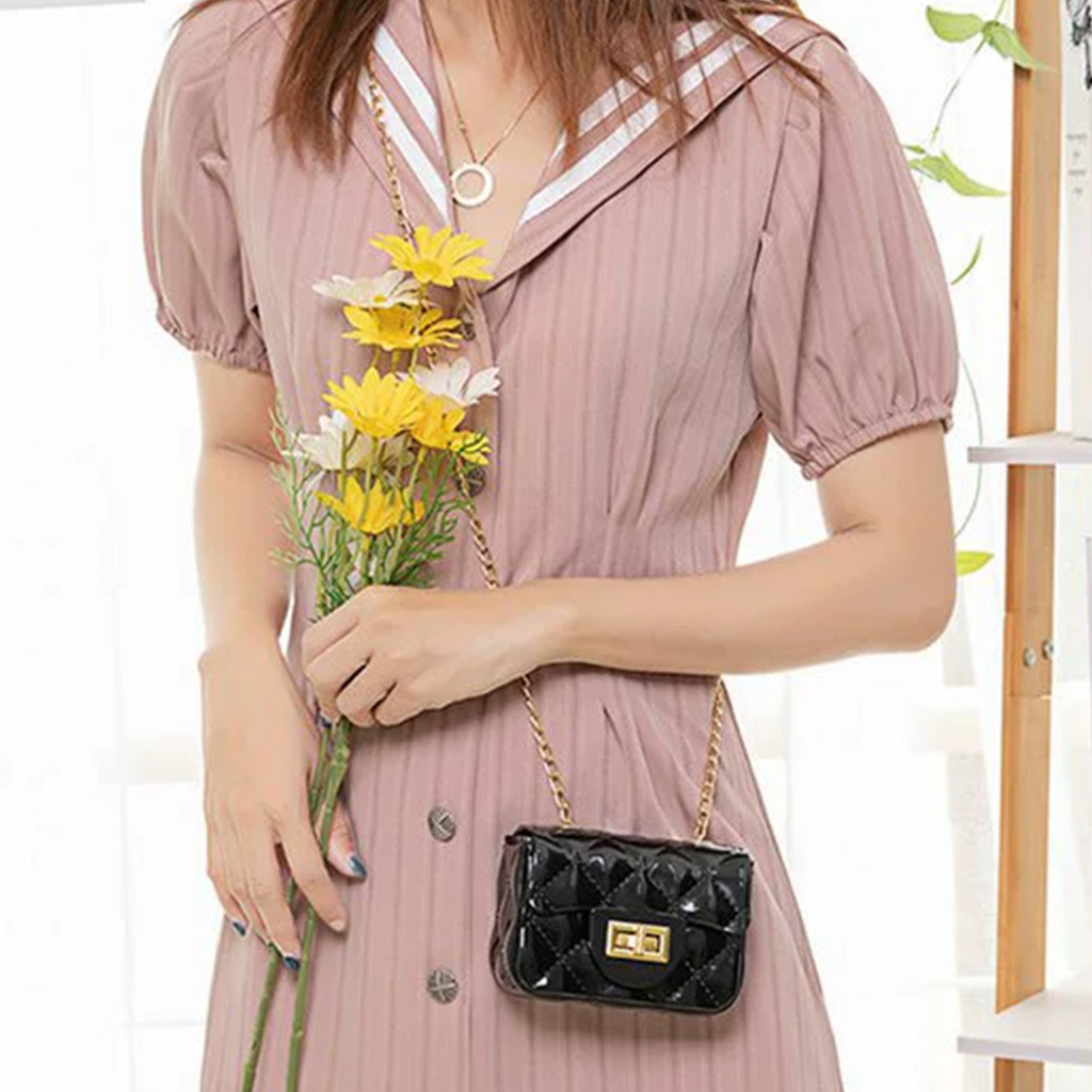 OSM JKT T5888 Tas Jelly Selempang Mini / Tas Sling Bag Jelly Polos Gaya Korea Import / Tas Selempang Wanita / Slingbag Wanita