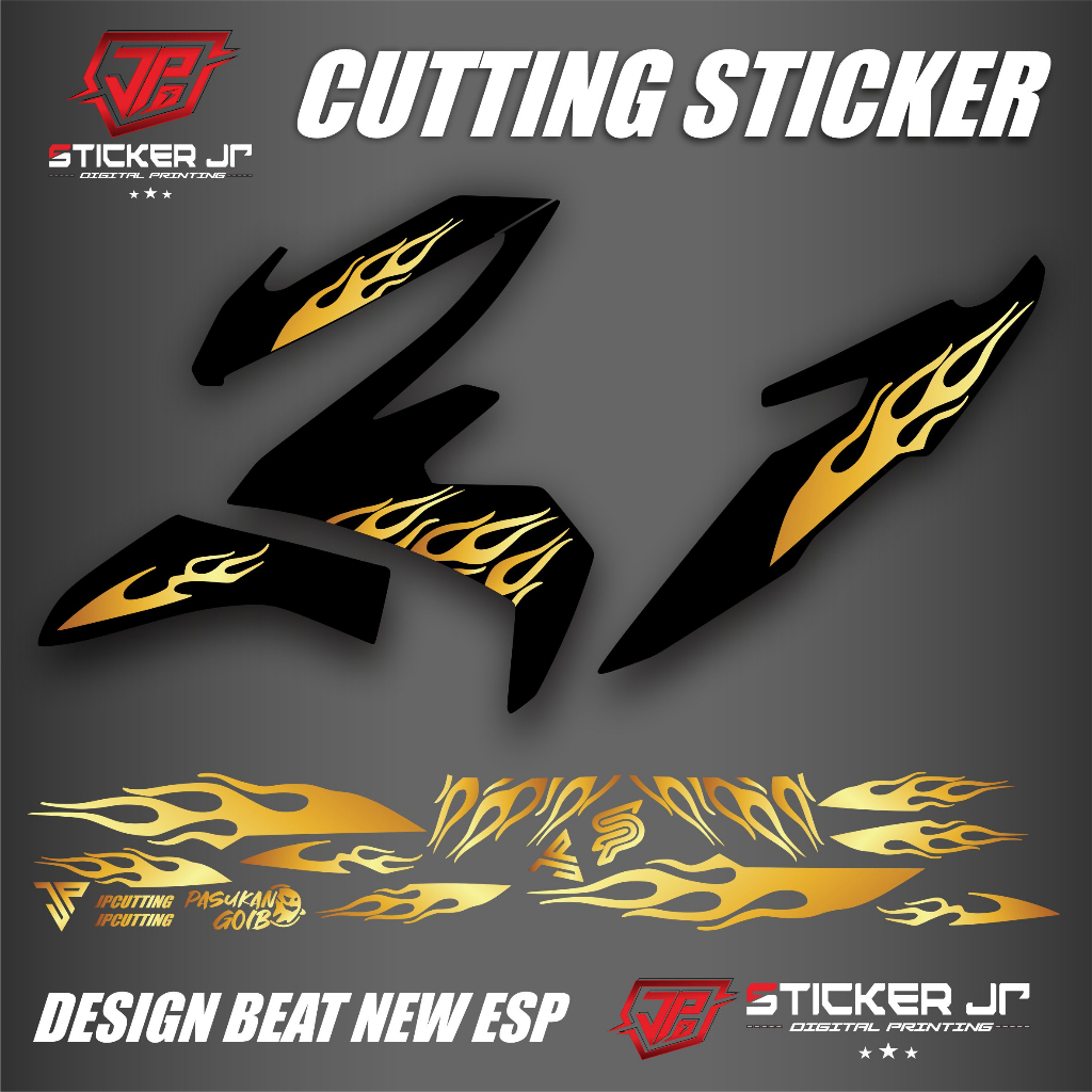 SJP Cutting Sticker Beat Esp/Fi New - Sticker Cutting Api Honda Beat 01