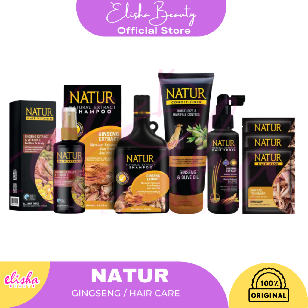 Elisha Beauty - Natur Ginseng Series Treatment (Shampoo, Hair Tonic, Conditioner, Hair Mask, Vitamin, Hair Serum)