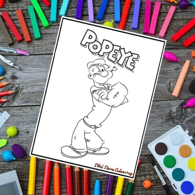 

Kertas Mewarnai Anak Tema Popeye / Kertas Gambar (10 Lembar Gambar)
