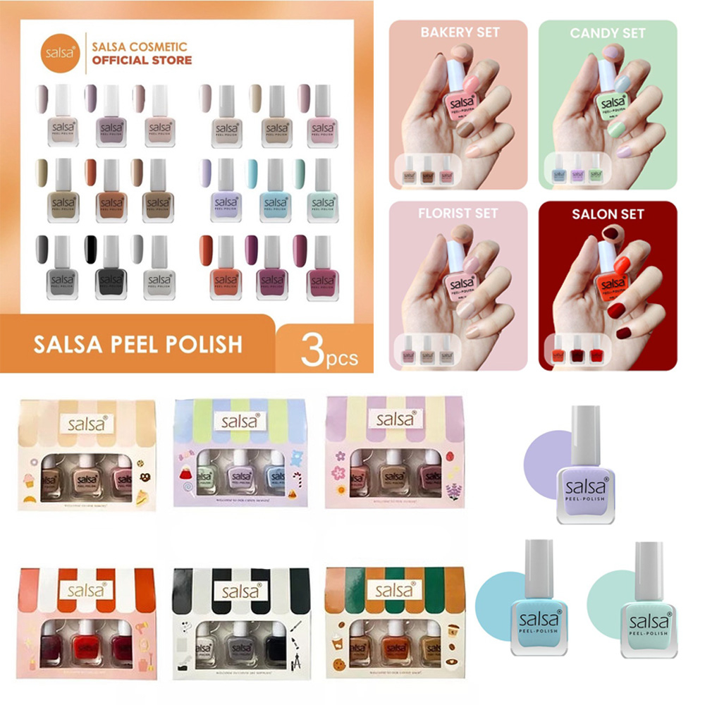 CSP181 – SALSA Peel Off Halal Kuteks Cat Kuku Nail Polish Bisa Untuk Sholat Hijab Friendly Breathable Set