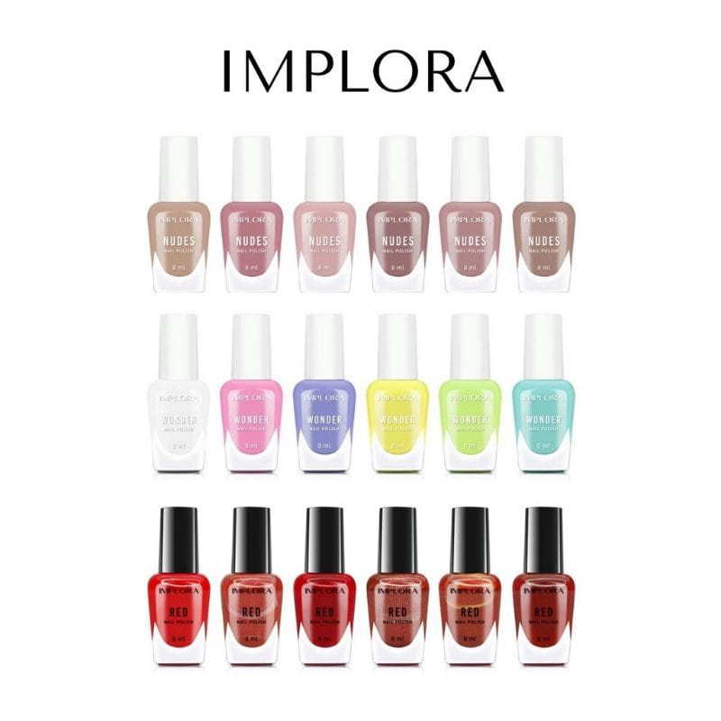 CSP182 – IMPLORA Kuteks Cat Kuku Nail Polish Clear / Nudes / Red / Wonder Series Ecer