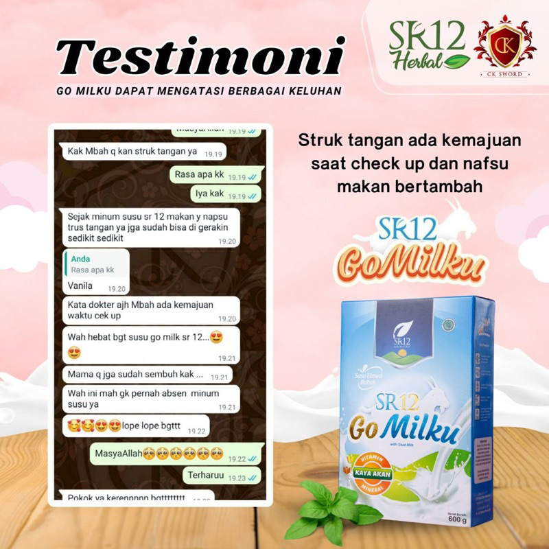 SUSU KAMBING ETAWA , SUSU KAMBING GOMILKU SR12 , MEREDAKAN KOLESTEROL , NYERI SENDI , MAAG , SAKIT JANTUNG