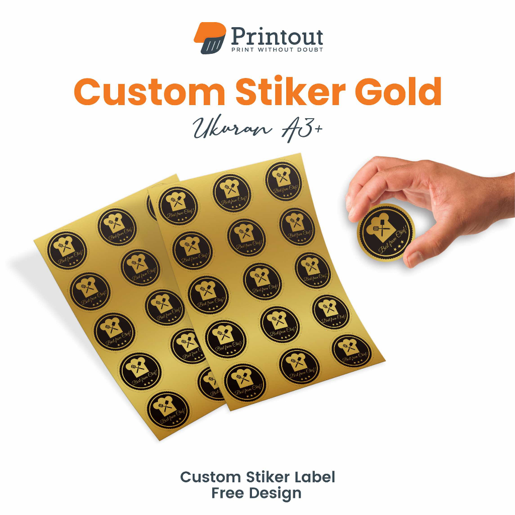 

PRINTOUT Stiker Gold BULAT / KOTAK A3+ Label Produk & Online Shop