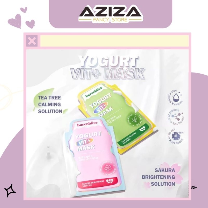 Barenbliss BnB Sheet Mask Yogurt Tea Tree + Sakura