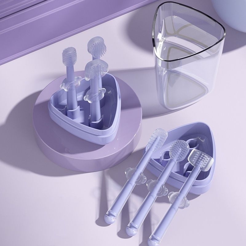 Sikat gigi bayi 3in1 silikon / Baby toothbrush silicone bpa free