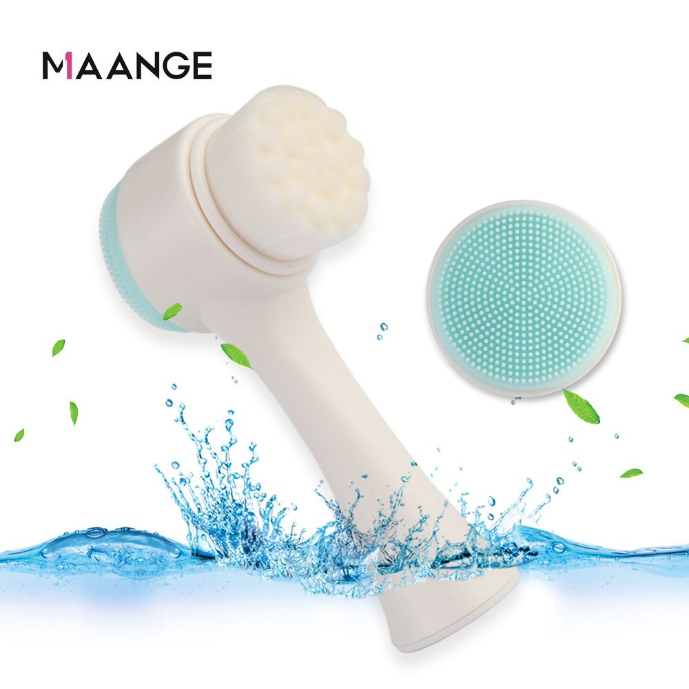 Original Maange Facial Cleaning Brush Sikat Pembersih Wajah Dua Sisi