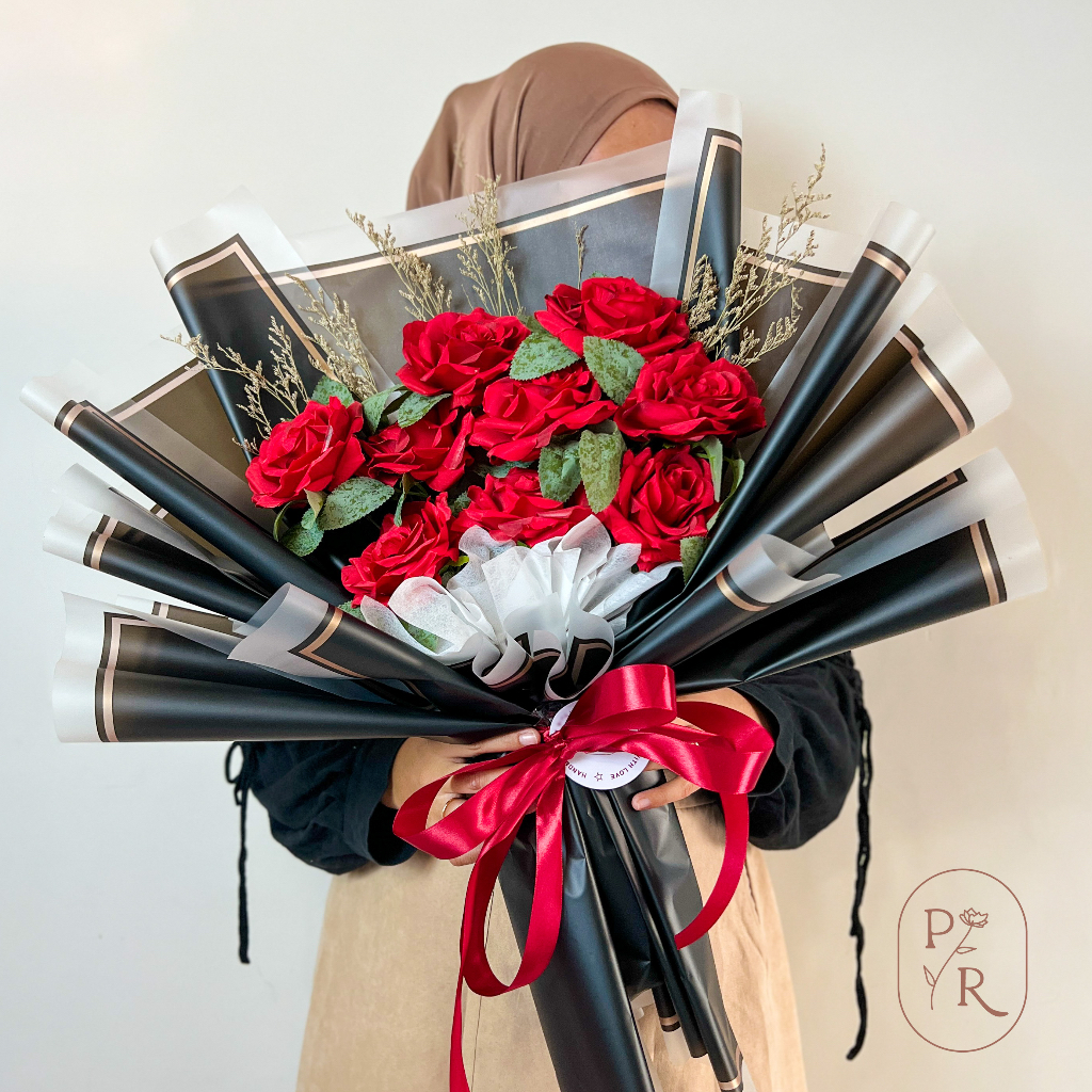 PAPERUS.ID [JRA02] Buket Bunga Artificial / Kado Wisuda Pasangan Perpisahan Romantis Lucu