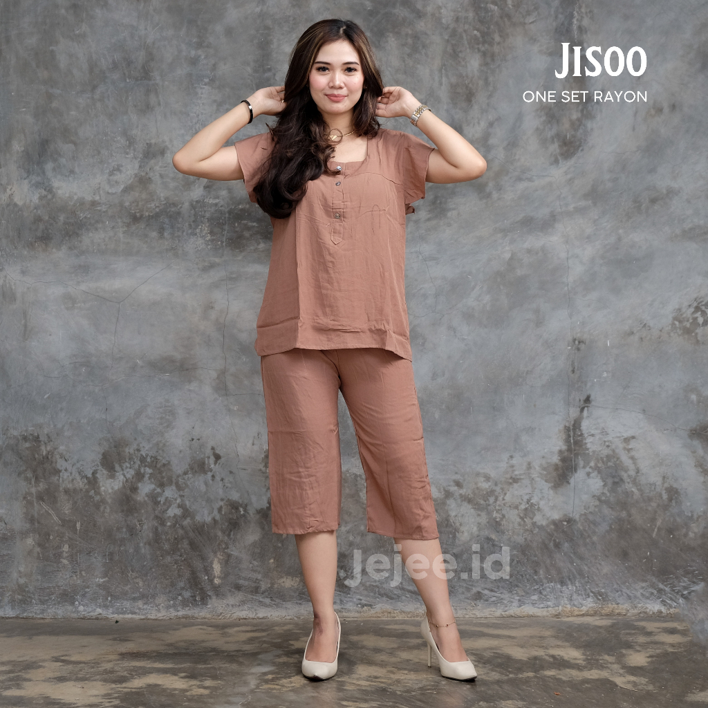 SETELAN RAYON JISOO SET 7/8 POLOS PIYAMA BANGKOK BUSUI