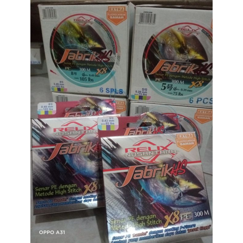 Senar PE Jabrik HS 300M - Relix Nusantara- 0,1/ 1,5 / 2 /2,5 / 3 / 3,5 / 4 / 5 / 6 / 8 /
