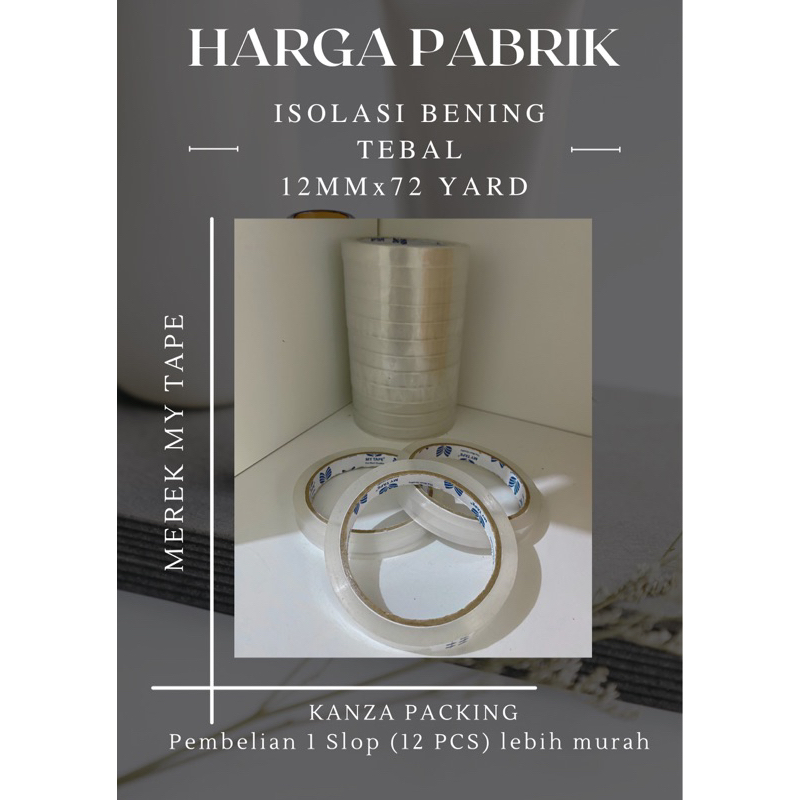 

Isolasi 12mmx72 yard My Tape