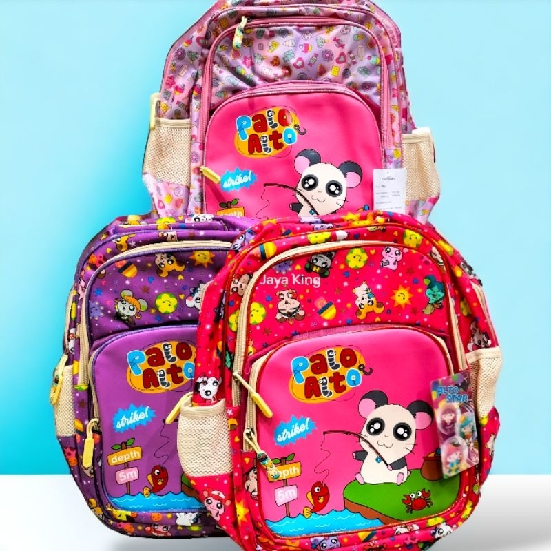 Ransel Palo Alto Hamtaro 16 Inch Tas Sekolah TK Anak Laki Perempuan