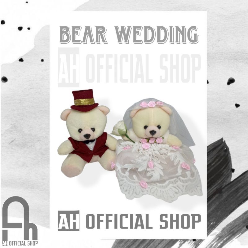 PROMO Bear Wedding / Bear Nikahan / Boneka Nikahan / Hadiah Wedding / Hiasan Cake Wedding / Hiasan Bolu Nikahan