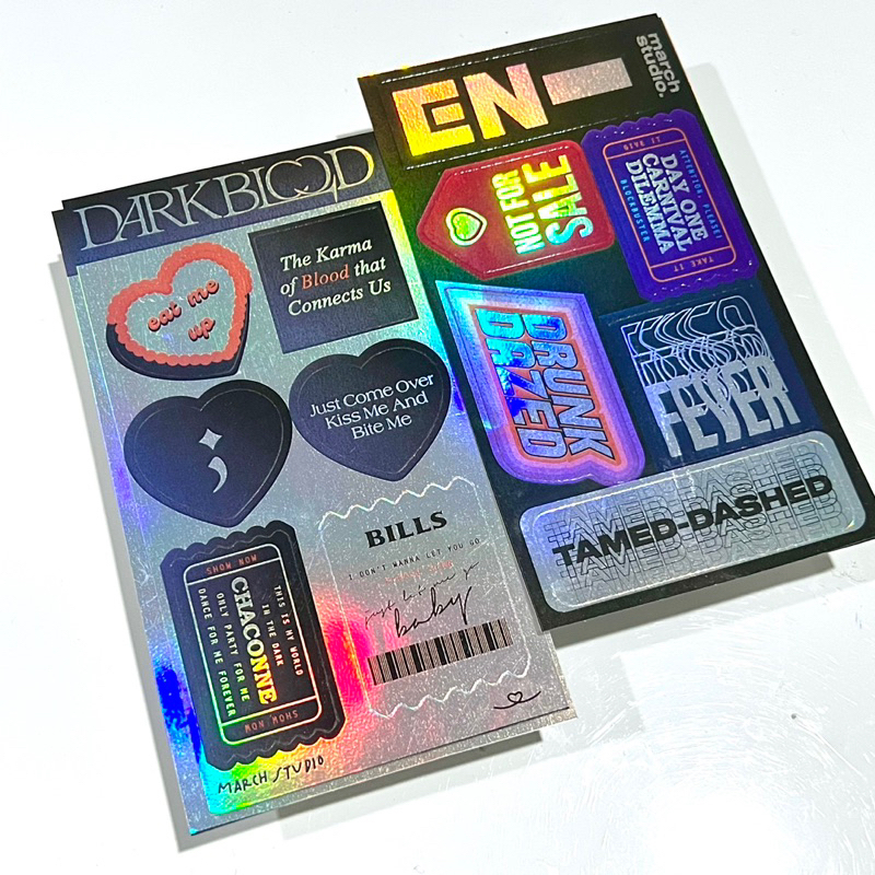 

EN— enha / dark blood Hologram Sticker / deco sticker enha