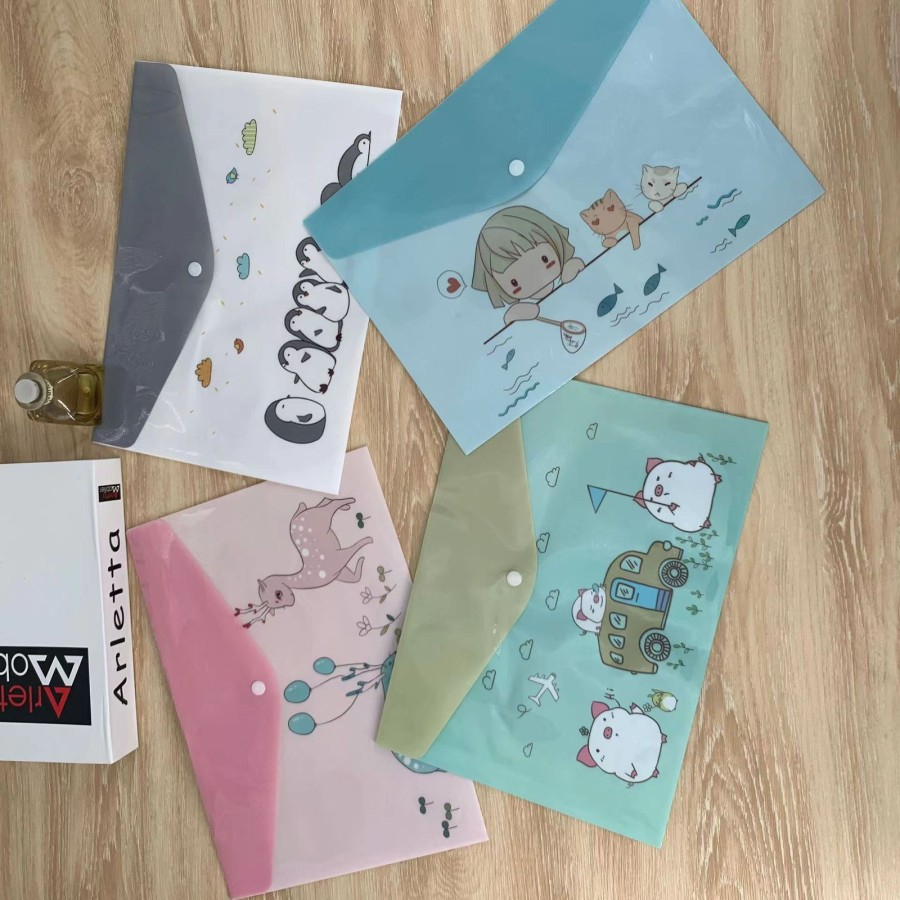 EM MAP FOLDER PLASTIK A4 DOKUMEN LUCU MOTIF KARTUN