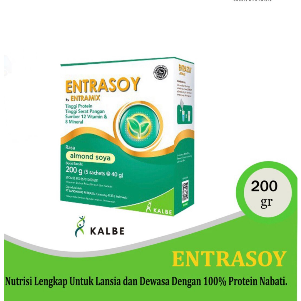 

ENTRASOY 200 gram - Nutrisi Lengkap dan Seimbang untuk Dewasa & Lansia