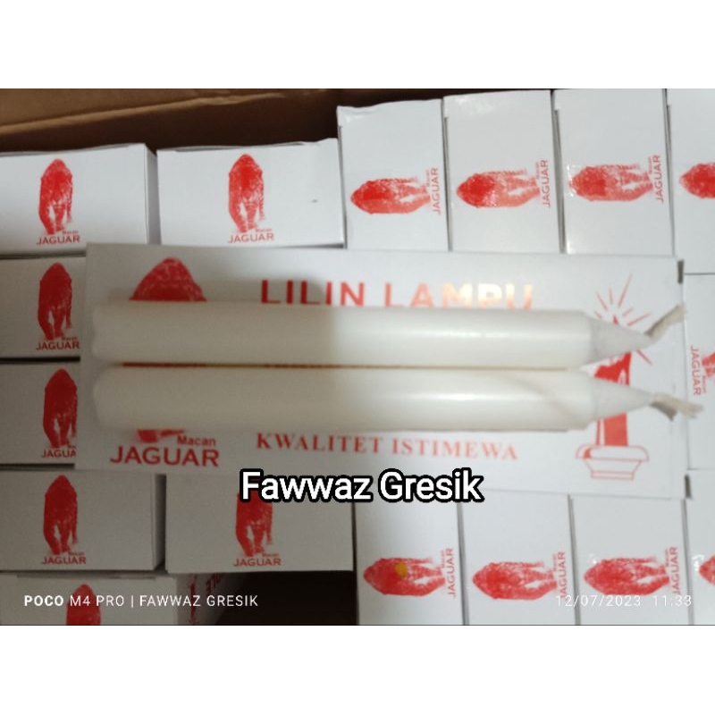 Lilin Lampu Isi 8 Pcs Cap Jaguar / Lilin Putih 18 cm 1 Pack isi 8