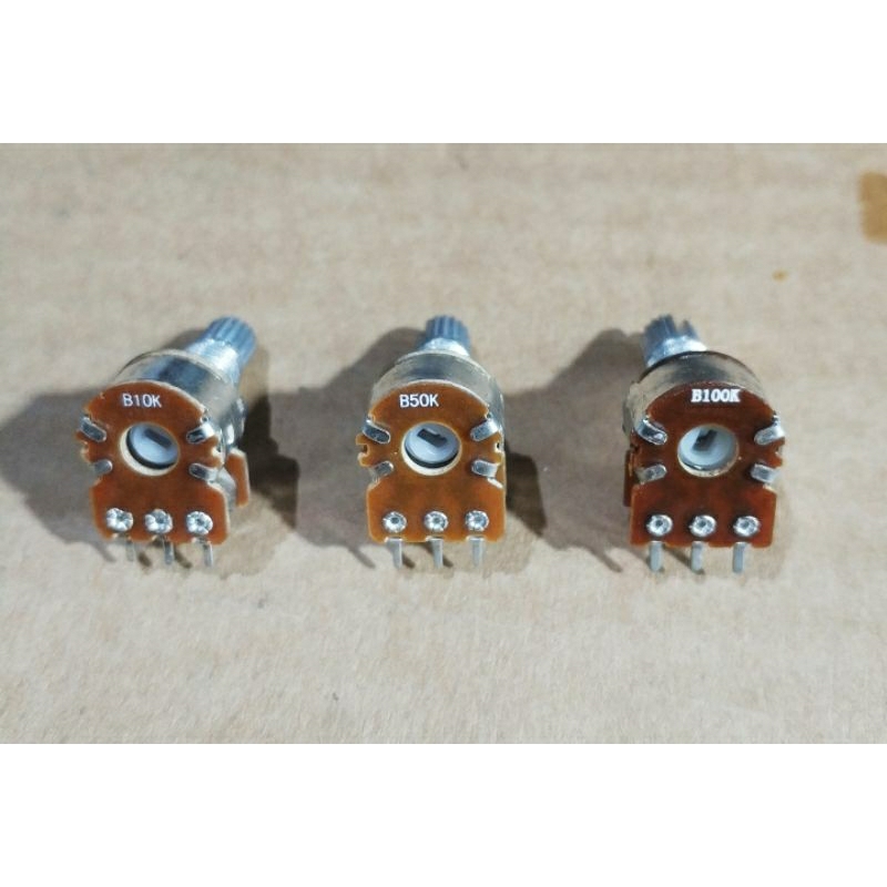 Potensio stereo 6pin mini 10k/50k/100k/ potensio kecil kaki 6 / simbada gmc