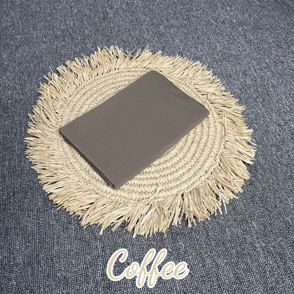 Pashmina Kaos Jersey II Hijab Jersey II Pashmina Mleyot Flowly-COFFEE