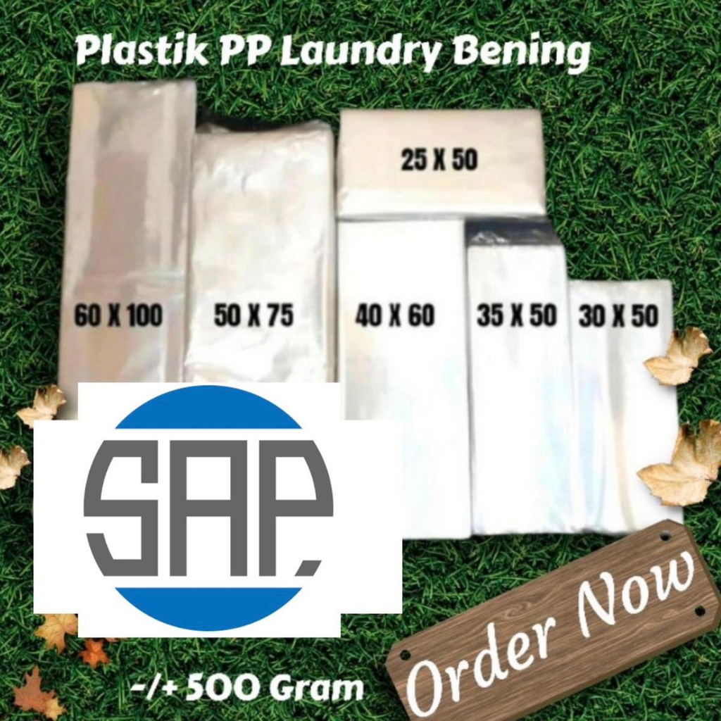 Plastik Laundry Kiloan PP Murah / Plastik Laundry Kiloan Besar / Plastik PP Bening Transparan 25x45 