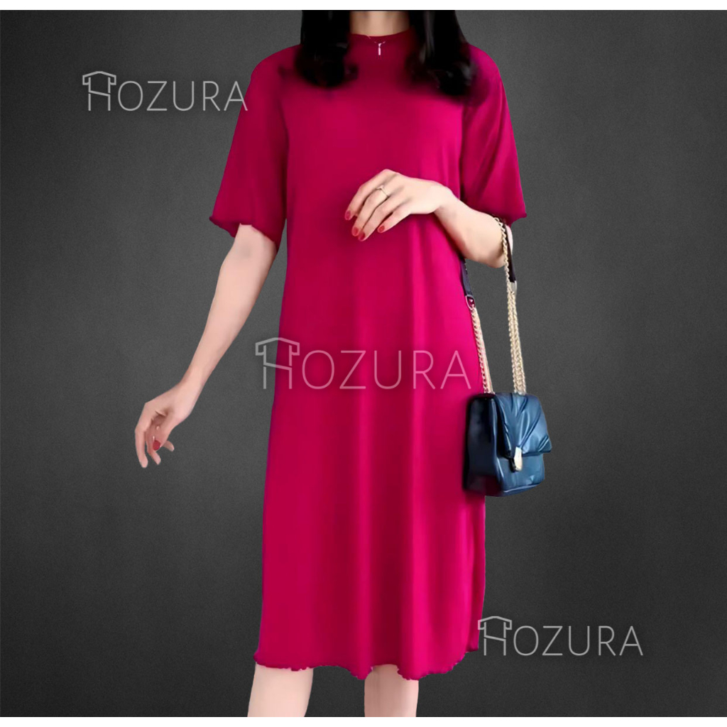 Hozura - Dress Midi Knit Premium - Semi Daster - Slit Lucy Atasan Wanita Knit Hornet Dress Crinkle Midi Casual Gamis Midi Dres Wanita Muslimah Airflow Crincle Crinckle Btcsolo Termurah Kaos Polos Midi Dress Dress Rajut Sandra Rajut Premium Quality Import