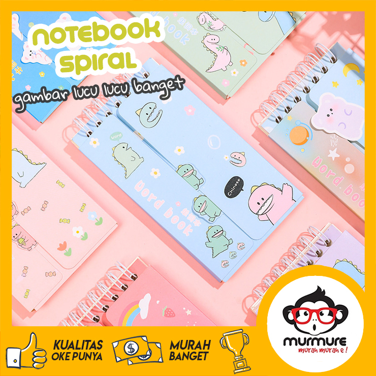 MURMURE | NOTEBOOK RING PANJANG BERANEKA MOTIF NOTEBOOK LUCU BUKU CATATAN PANJANG BUKU TULIS RING