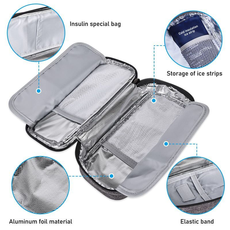 Tas Insulin Portable Pendingin Insulin Tas Tempat Insulin Insulin Cooler Bag Tas Penyimpanan Insulin